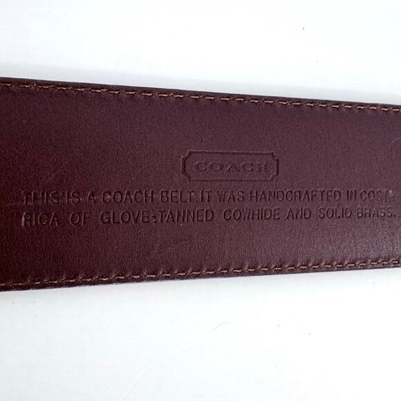Coach Brown Belt Glove Tanned Leather Solid Brass Hardware 8500 | Size M main image 5